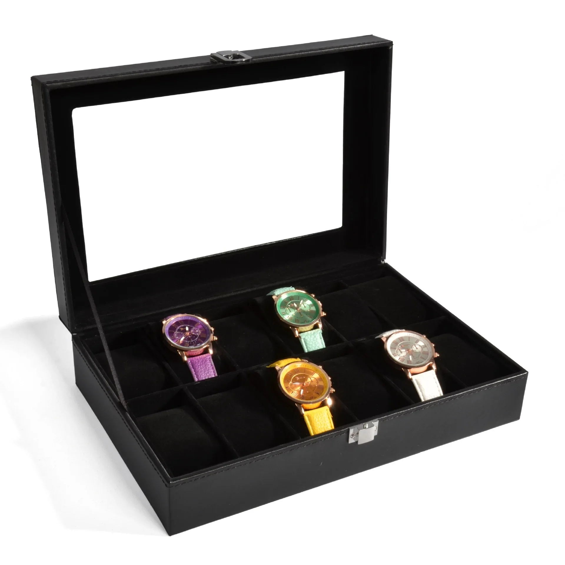 elegant leather watch storage box
